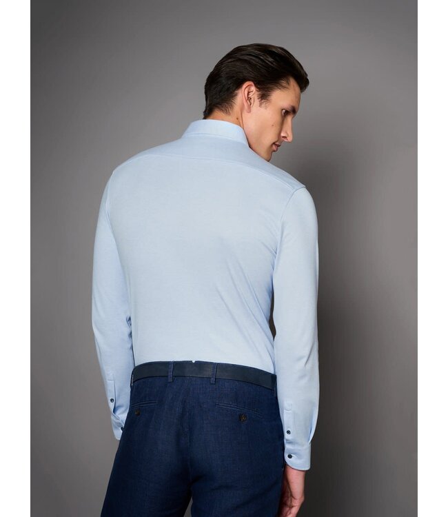 Desoto Luxury Line Overhemd, Supima Jersey Katoen, Lichtblauw,  Cutaway Kraag