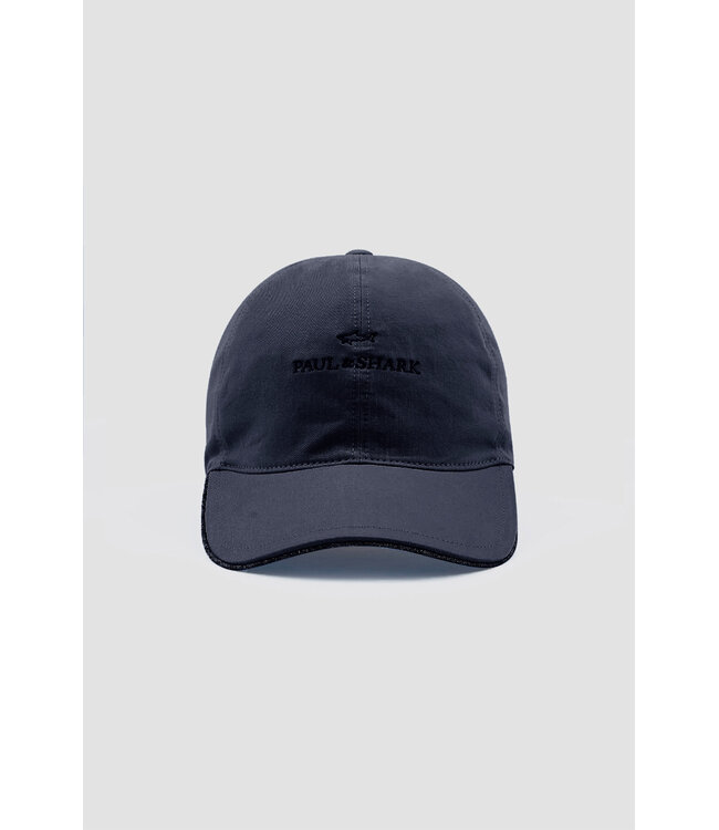 Paul & Shark Baseball Cap, Katoen, Geborduurd Logo, Donkerblauw