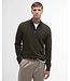 Barbour Trui, Half-Zip, Groen Gemeleerd, Tartan Accenten