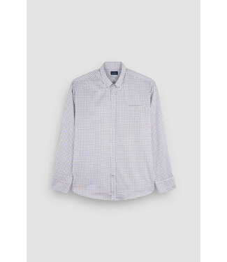 Paul & Shark Paul & Shark, Overhemd, Wit, Blauw, Okergeel, Geruit, Easy Care