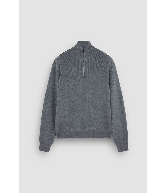 Paul & Shark Trui, Half-Zip, Tech Wol Mix, Grijs