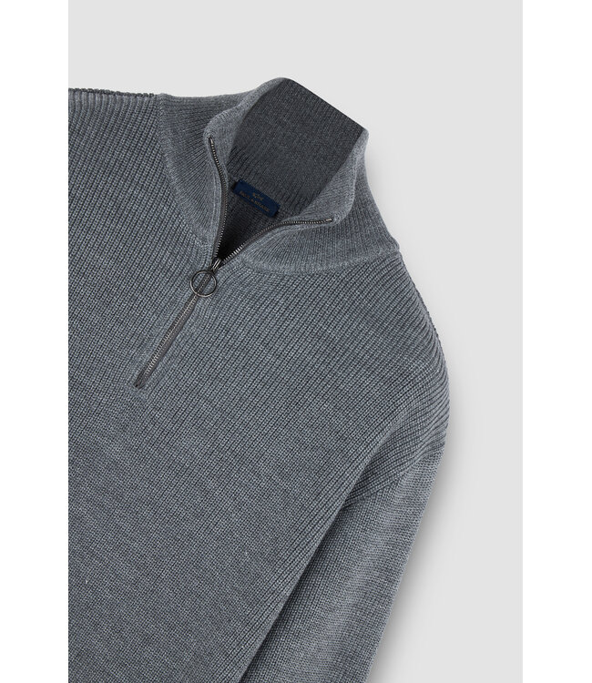Paul & Shark Trui, Half-Zip, Tech Wol Mix, Grijs