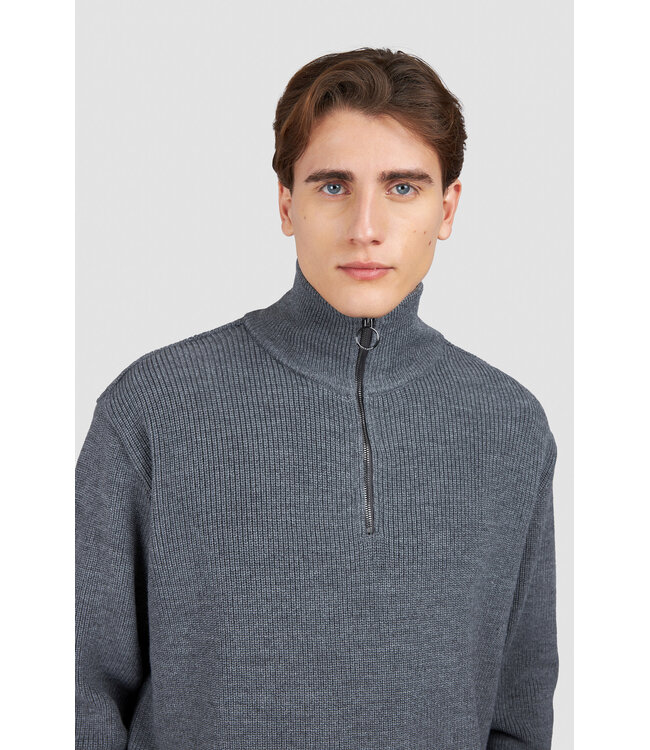 Paul & Shark Trui, Half-Zip, Tech Wol Mix, Grijs