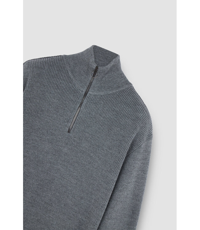 Paul & Shark Trui, Half-Zip, Tech Wol Mix, Grijs