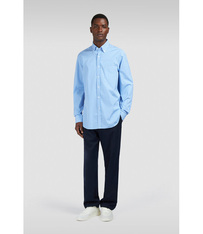 Paul & Shark Overhemd, Lichtblauw Wit Gestreept,  Easy Care