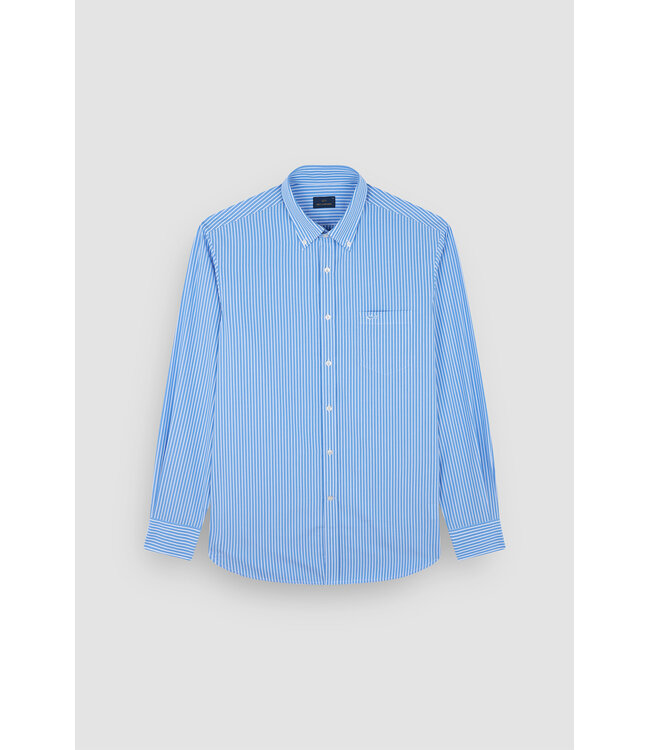 Paul & Shark Overhemd, Lichtblauw Wit Gestreept,  Easy Care