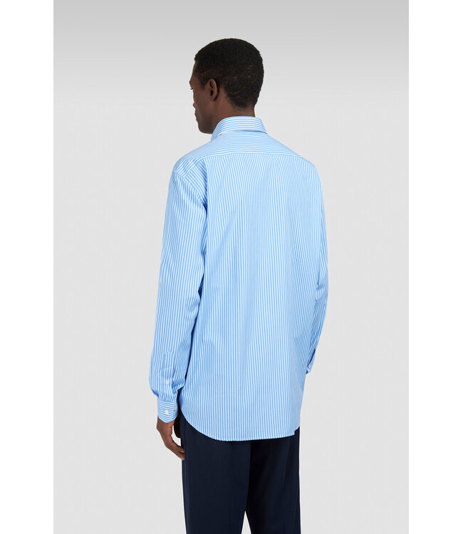 Paul & Shark Overhemd, Lichtblauw Wit Gestreept,  Easy Care
