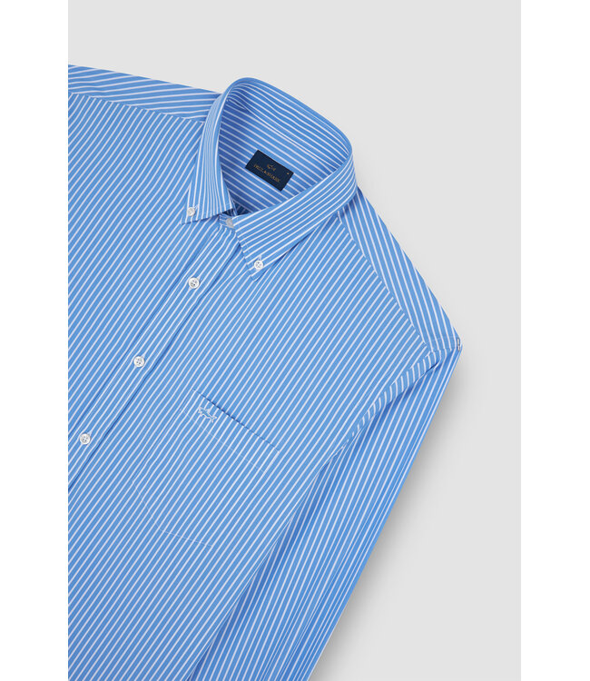 Paul & Shark Overhemd, Lichtblauw Wit Gestreept,  Easy Care