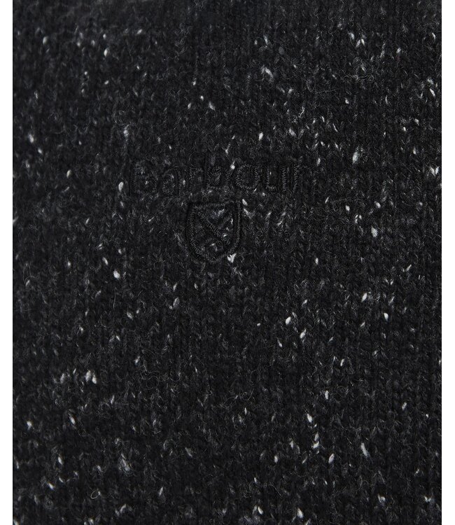 Barbour Half-Zip Trui, Zwart Gemeleerd, Wol, Zijde, Viscose