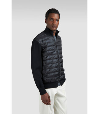 Paul & Shark Paul & Shark, Hybrid Vest met Rits, Tech Wol, Ultra Lichtgewicht Dons, Zwart