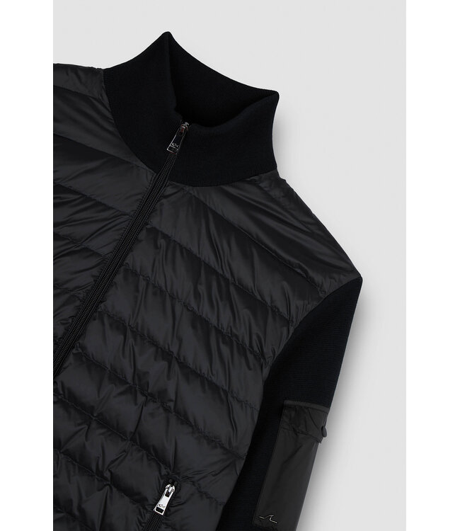 Paul & Shark Hybrid Vest met Rits, Tech Wol, Ultra Lichtgewicht Dons, Zwart