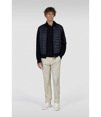 Paul & Shark Paul & Shark, Hybrid Vest met Rits, Tech Wol, Ultra Lichtgewicht Dons, Donkerblauw