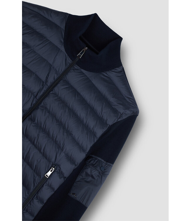 Paul & Shark Hybrid Vest met Rits, Tech Wol, Ultra Lichtgewicht Dons, Donkerblauw