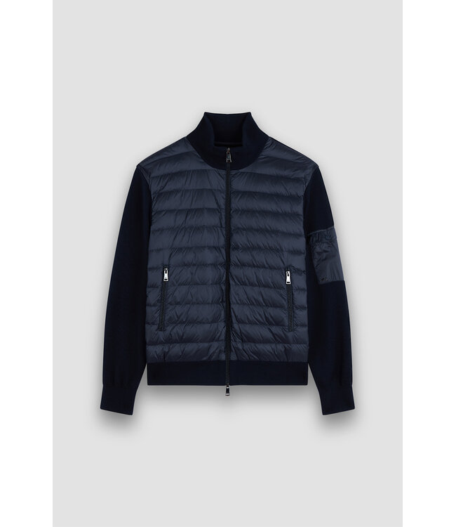 Paul & Shark Hybrid Vest met Rits, Tech Wol, Ultra Lichtgewicht Dons, Donkerblauw