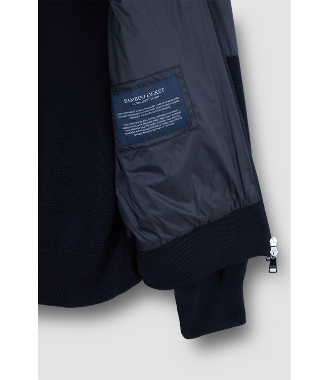 Paul & Shark Hybrid Vest met Rits, Tech Wol, Ultra Lichtgewicht Dons, Donkerblauw