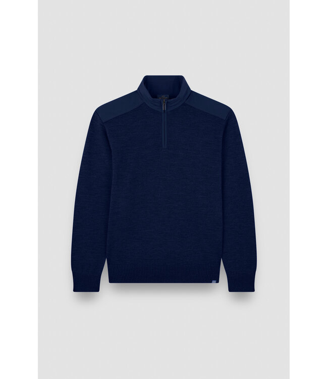 Paul & Shark Trui, Half-Zip, Typhoon RE-4x4 Stretch, Schouder Patches, Donkerblauw