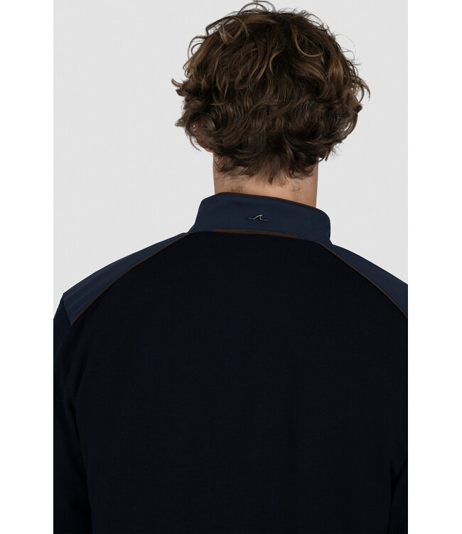 Paul & Shark Vest met Rits, Wol, Typhoon Re-4x4 Stretch Front met Suede Details, Donkerblauw