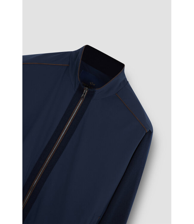 Paul & Shark Vest met Rits, Wol, Typhoon Re-4x4 Stretch Front met Suede Details, Donkerblauw