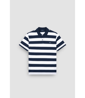 Paul & Shark Paul & Shark, Polo, Korte Mouw, Katoen, Wit, Blauw Gestreept