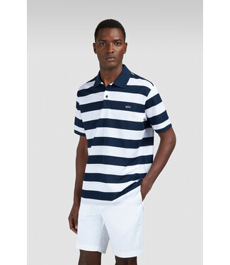 Paul & Shark Paul & Shark, Polo, Korte Mouw, Katoen, Wit, Blauw Gestreept