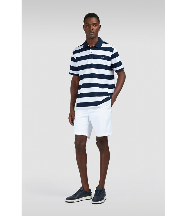 Paul & Shark Polo, Korte Mouw, Katoen, Wit, Blauw Gestreept