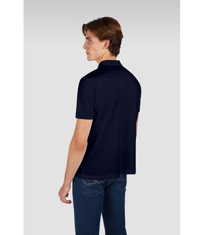 Paul & Shark Polo, Korte Mouw, Pique Katoen, Uni Donkerblauw, Shark Logo