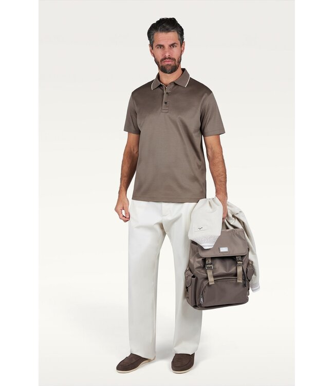 Paul & Shark Polo, Korte Mouw, Aqua Touch, Katoen, Taupe