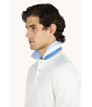 Paul & Shark Paul & Shark, Polo, Korte Mouw, Aqua Touch, Katoen, Off-White, Lichtblauwe Accenten