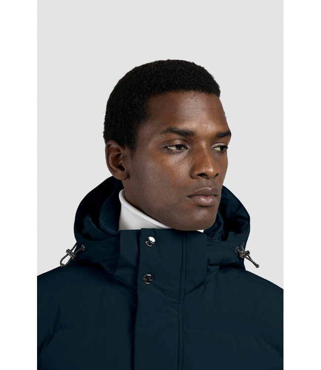 Paul & Shark Winter Parka Jas met Afneembare Capuchon, Re-Goose Dons Voering, Donkerblauw
