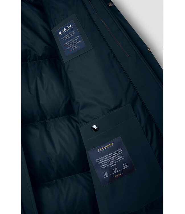 Paul & Shark Winter Parka Jas met Afneembare Capuchon, Re-Goose Dons Voering, Donkerblauw