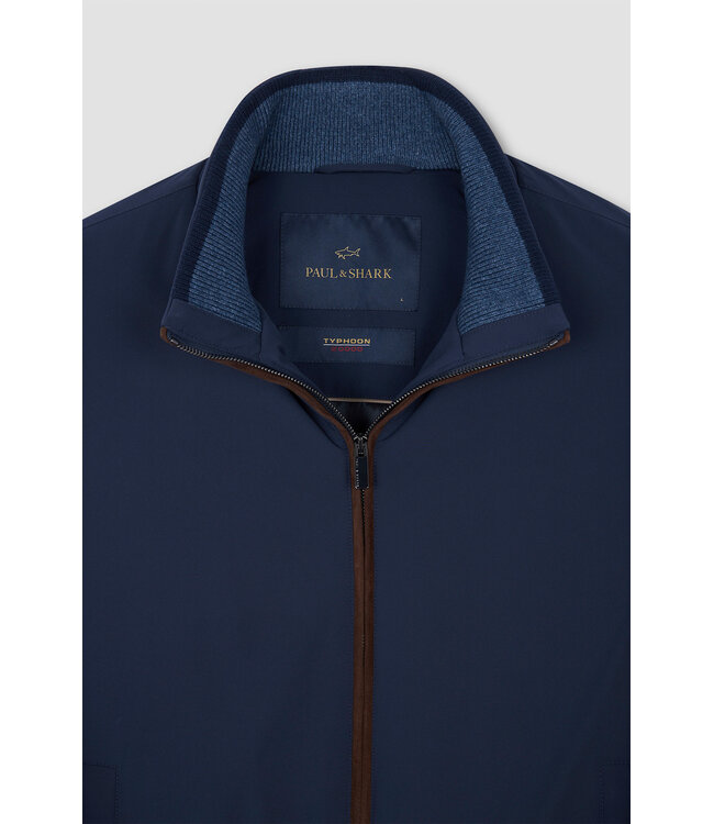 Paul & Shark Jas, Blouson Model met Suede Accenten, Donkerblauw
