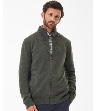 Barbour Barbour, Vest met Rits, Lamswol, Groen Gemeleerd