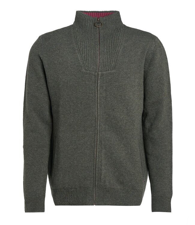 Barbour Vest met Rits, Lamswol, Groen Gemeleerd