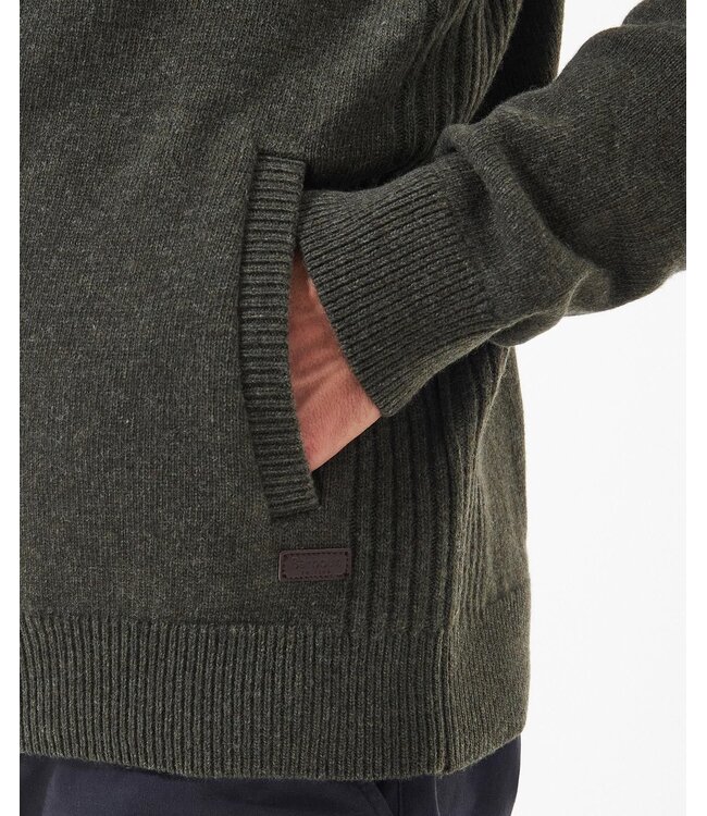 Barbour Vest met Rits, Lamswol, Groen Gemeleerd