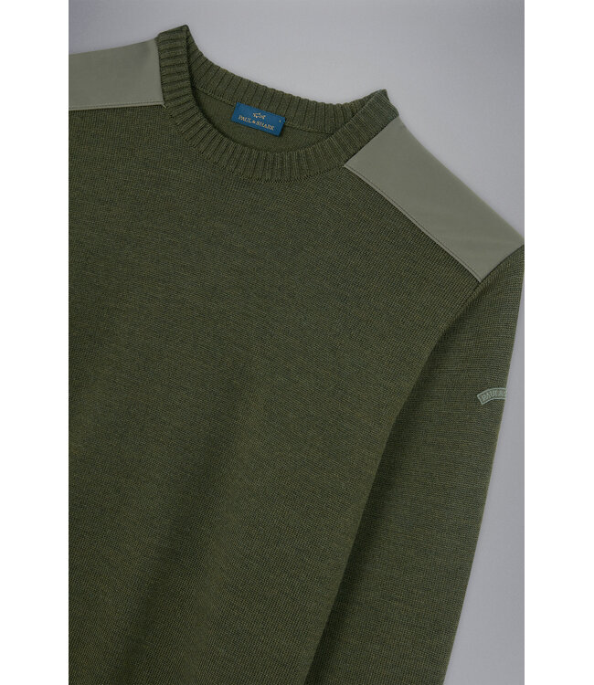 Paul & Shark Trui, Ronde-Hals, Typhoon RE-4x4 Stretch, Schouder Patches, Groen