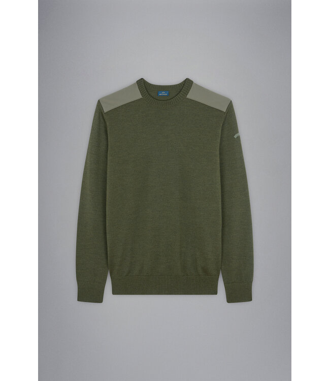 Paul & Shark Trui, Ronde-Hals, Typhoon RE-4x4 Stretch, Schouder Patches, Groen