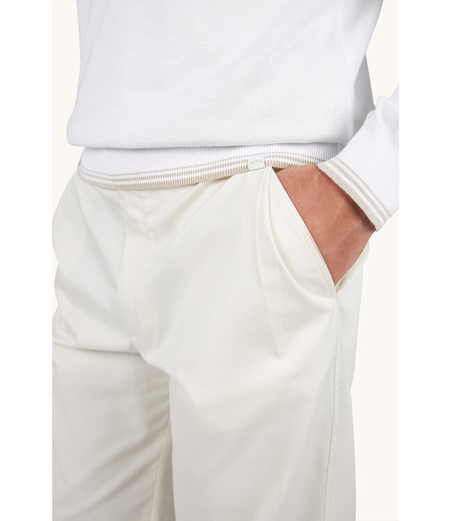 Paul & Shark Half Zip Trui, Piuma Katoen, Roomwit met Beige Accenten