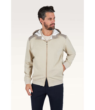 Paul & Shark Paul & Shark, Vest met Rits, X-Soft, Viscose, Typhoon Platinum, Alcantara Details, Beige