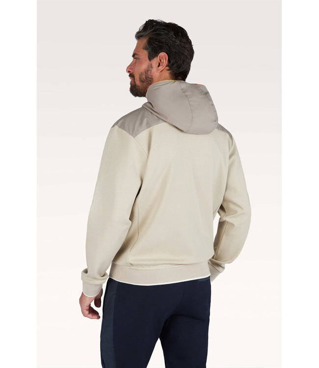 Paul & Shark Vest met Rits, X-Soft, Viscose, Typhoon Platinum, Alcantara Details, Beige