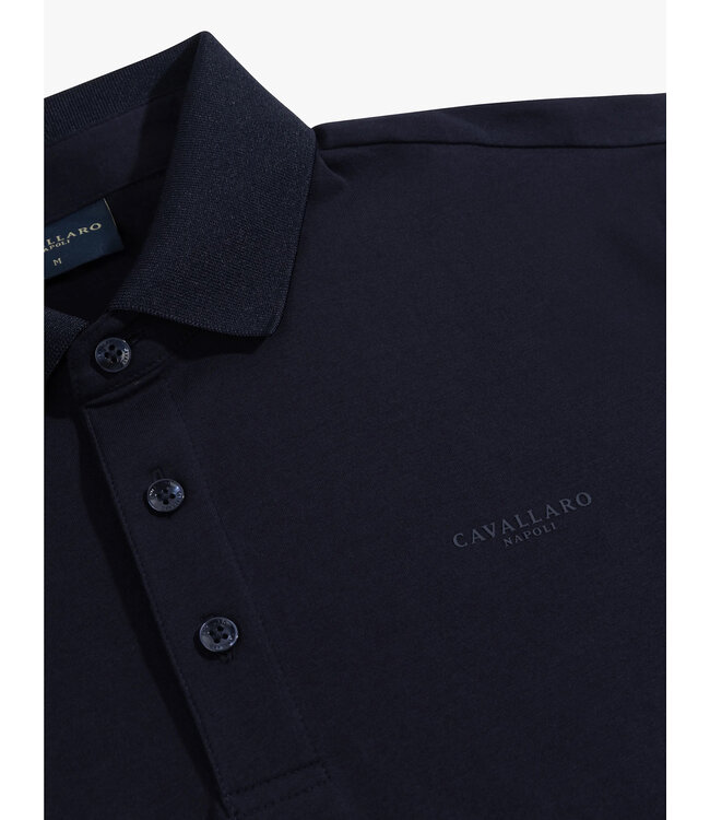 Cavallaro Napoli Polo, Korte Mouw, Katoen, Donkerblauw