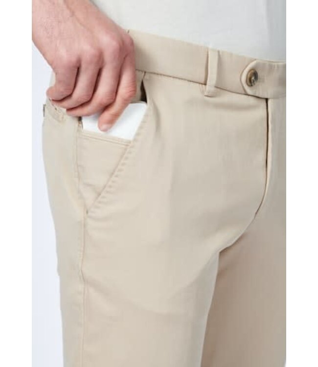 Hiltl Heren Broek, Chino Model Tourist 2.0 Slim Fit, Beige