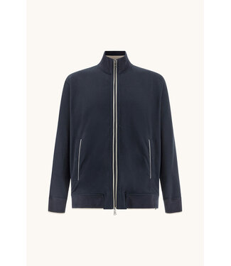 Paul & Shark Paul & Shark, Sweat Vest met Rits, X-Soft Katoen, Donkerblauw, Beige Accenten