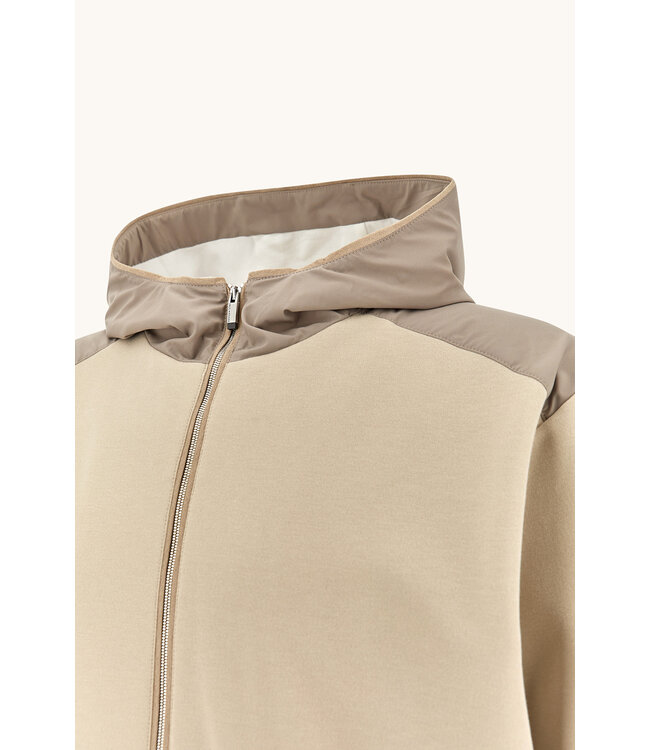 Paul & Shark Vest met Rits, X-Soft, Viscose, Typhoon Platinum, Alcantara Details, Beige