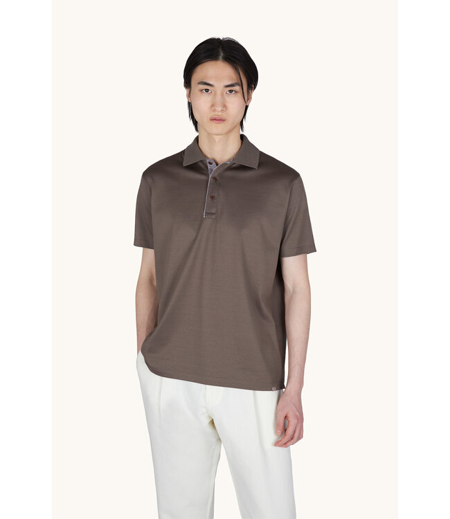 Paul & Shark Polo, Korte Mouw, Katoen, Linnen Accenten, Taupe