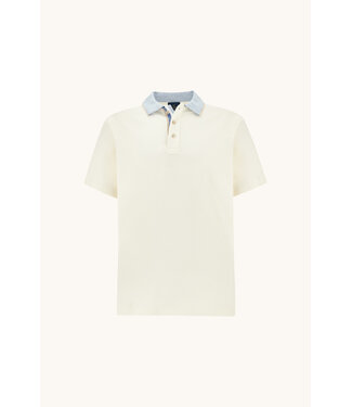 Paul & Shark Paul & Shark, Polo, Korte Mouw, Aqua Touch, Katoen, Off-White, Lichtblauwe Accenten