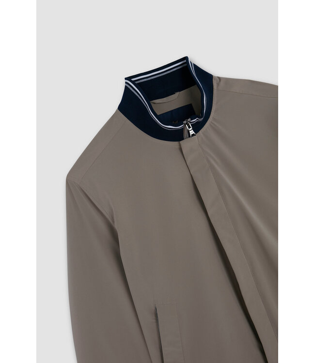 Paul & Shark Jas, Jack, Blouson Model, Taupe met Blauwe Accenten, RE 4x4 Stretch, Typhoon 20000