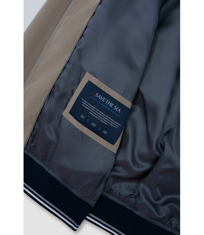 Paul & Shark Jas, Jack, Blouson Model, Taupe met Blauwe Accenten, RE 4x4 Stretch, Typhoon 20000