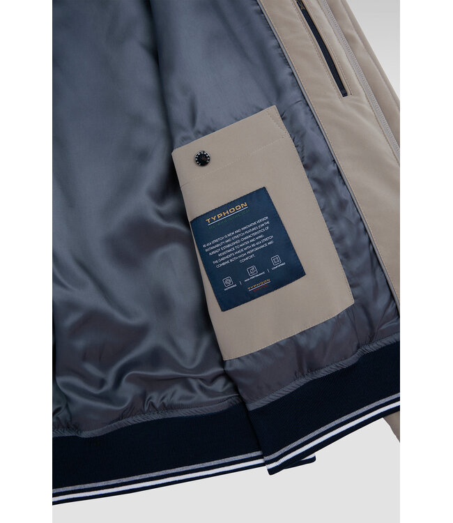 Paul & Shark Jas, Jack, Blouson Model, Taupe met Blauwe Accenten, RE 4x4 Stretch, Typhoon 20000