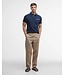 Barbour Polo, Korte Mouw, Interlock Katoen, Donkerblauw met Tartan Accenten