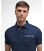Barbour Polo, Korte Mouw, Interlock Katoen, Donkerblauw met Tartan Accenten